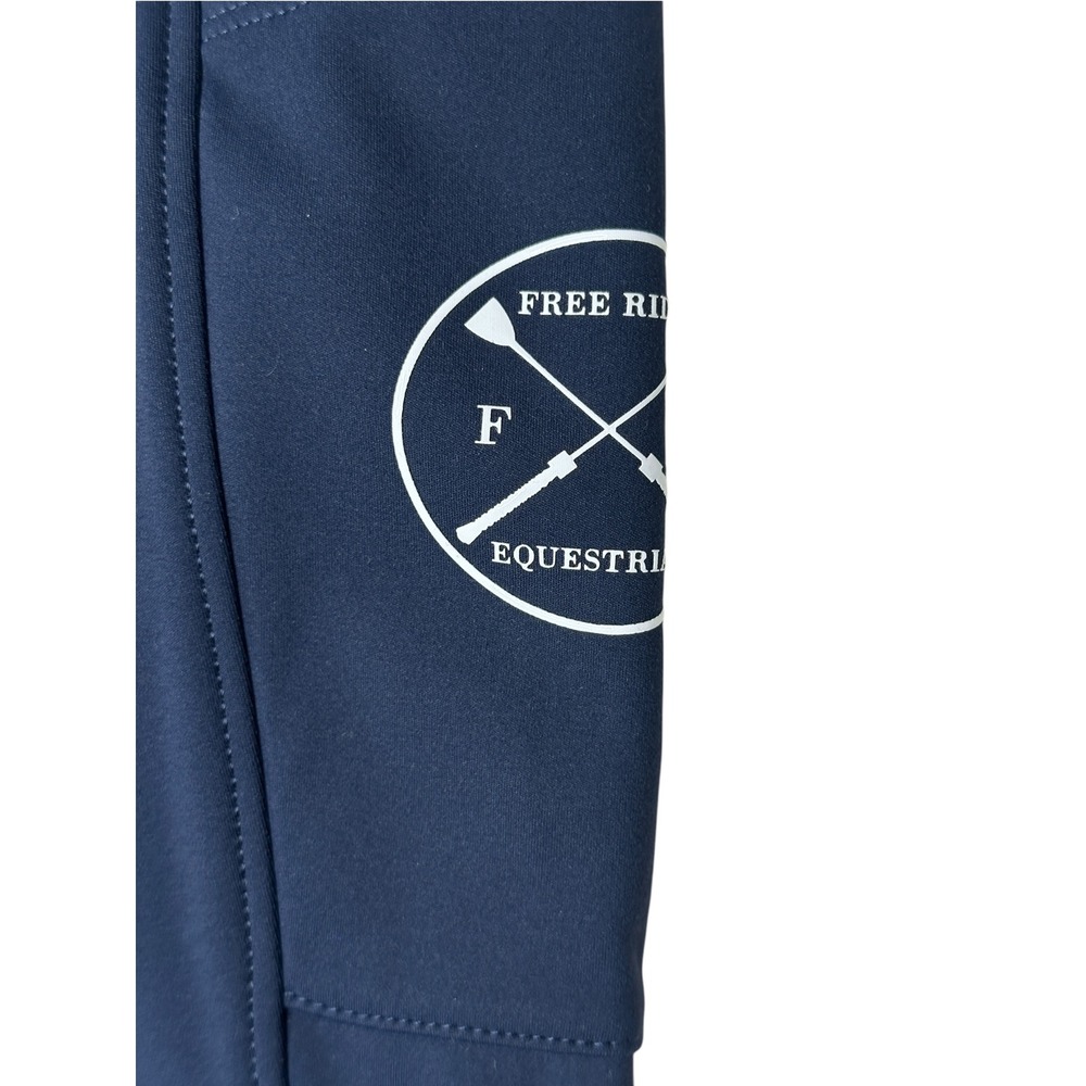 Free Ride Equestrian Breeches Navy Full Seat Grip Pockets Zip XXS Horse Leggings - Picture 8 of 10